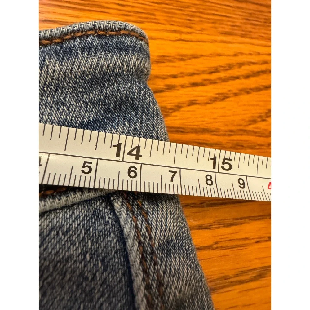 Judy Blue High Waist Back Flap Pockets Denim Shorts Women Size M Raw Hem Stretch
